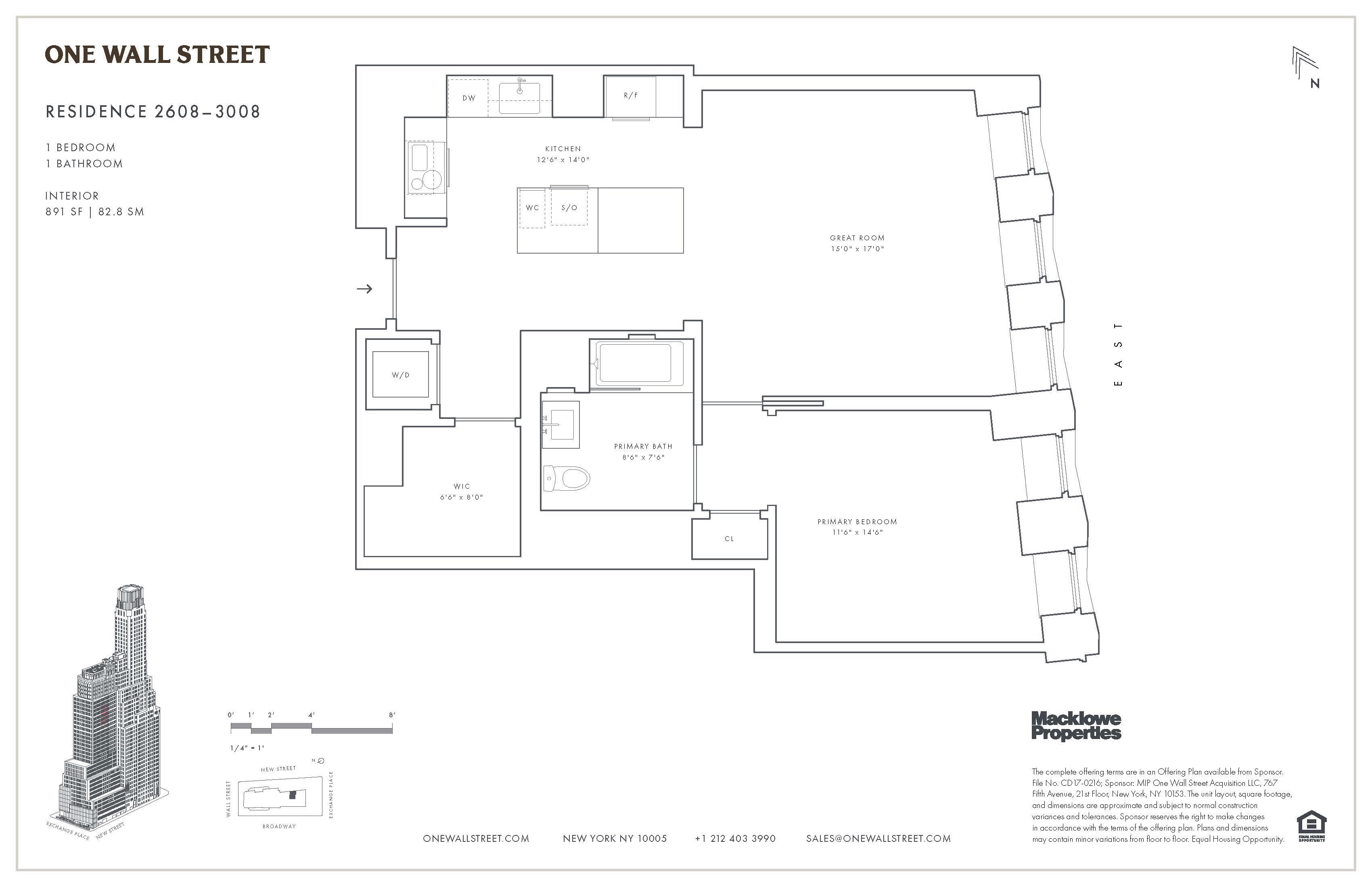 Floorplan for 1 Wall Street, 2708
