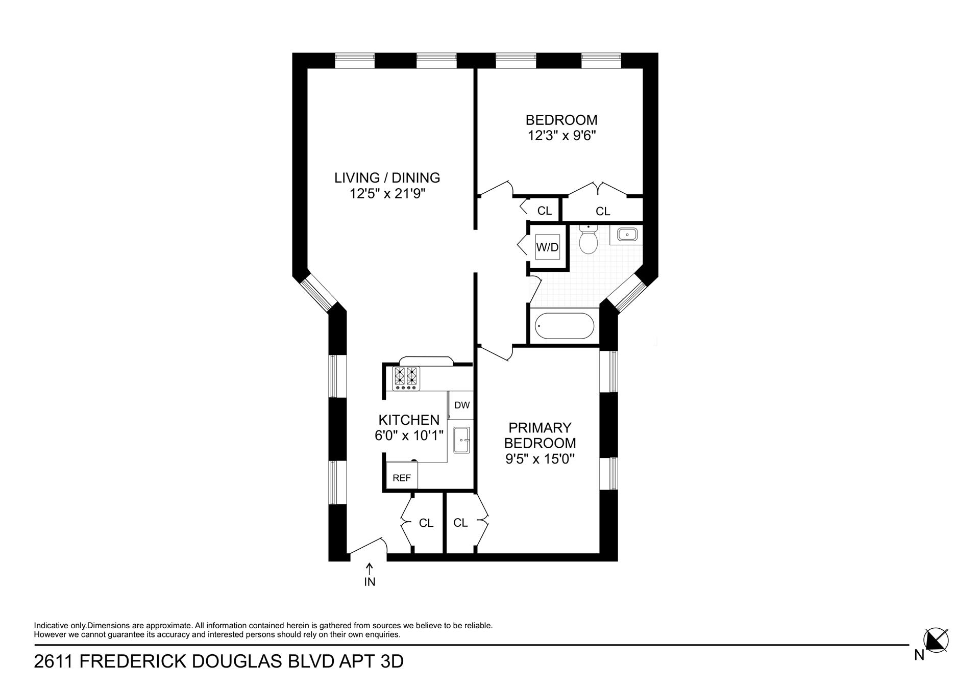 Floorplan for 2611 Frederick Douglass Boulevard, 3D