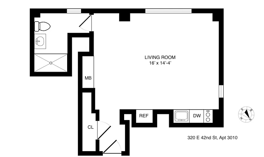 Floorplan for 320 East 42nd Street, 3010