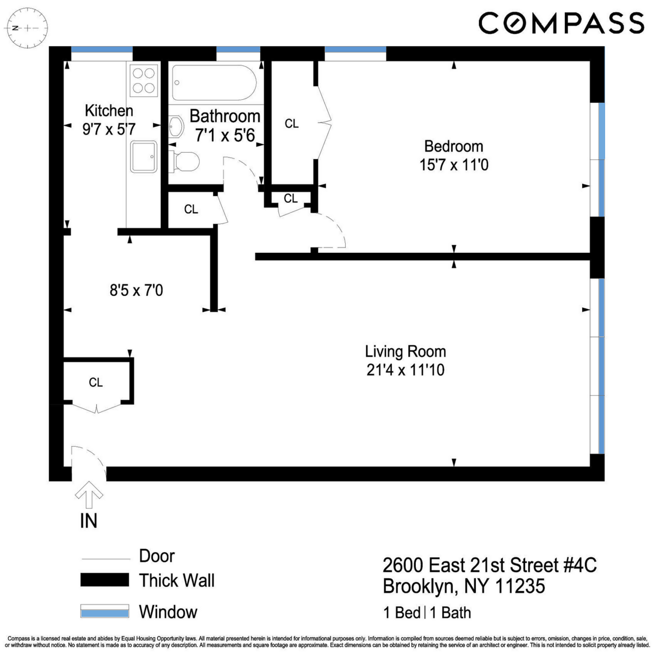 Floorplan for 2600 East 21st Street, 4C
