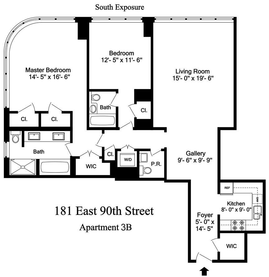 Floorplan for 181 East 90th Street, 3B