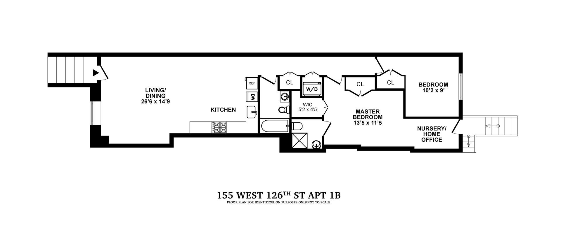 Floorplan for 155 West 126th Street, 1B