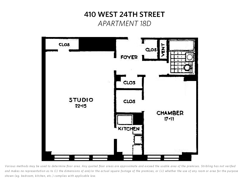 Floorplan for 410 West 24th Street, 18D