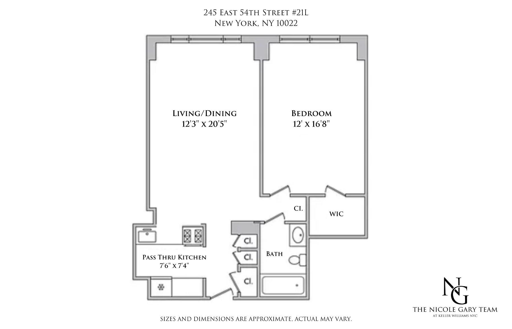 Floorplan for 245 East 54th Street, 21L