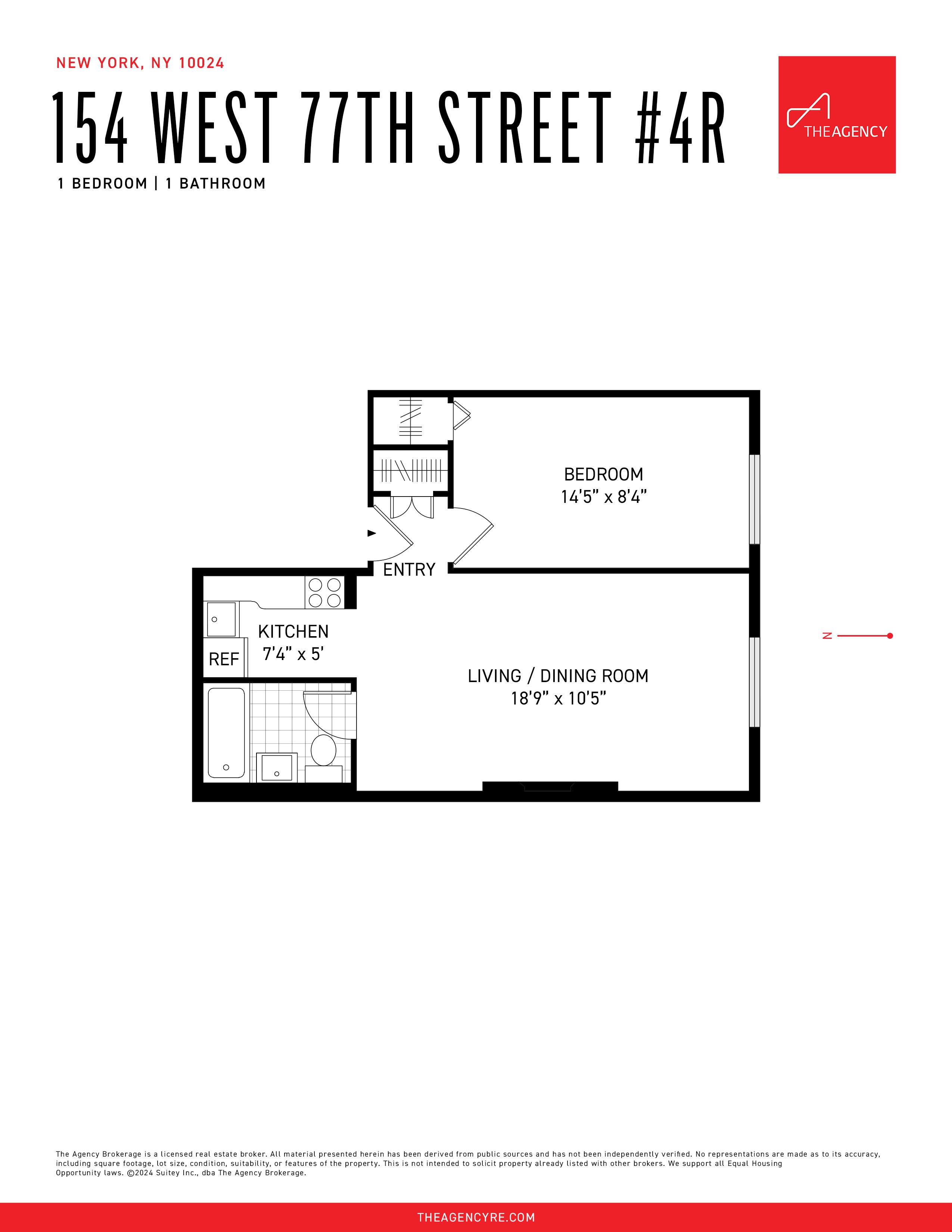 Floorplan for 154 West 77th Street, 4-R