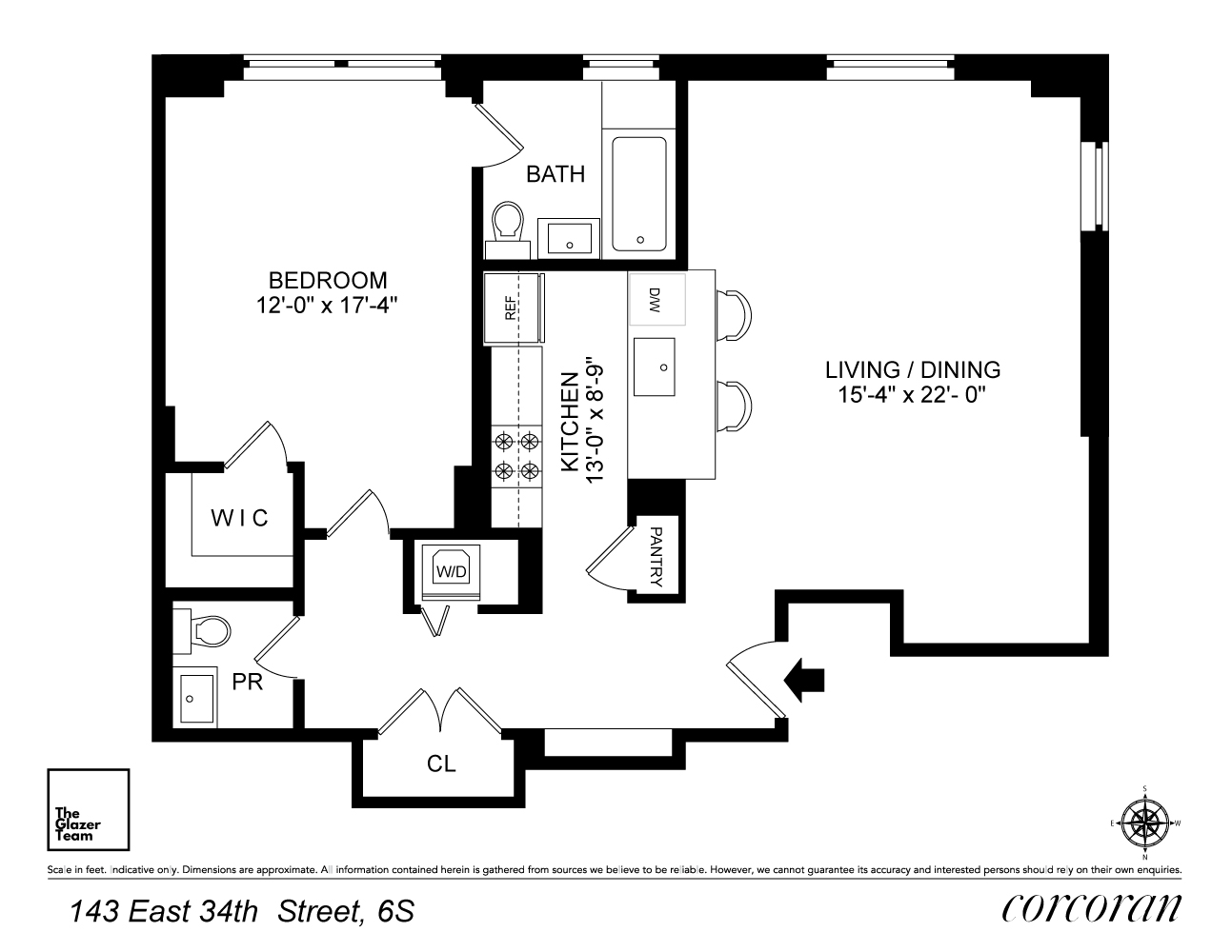 Floorplan for 143 East 34th Street, 6S