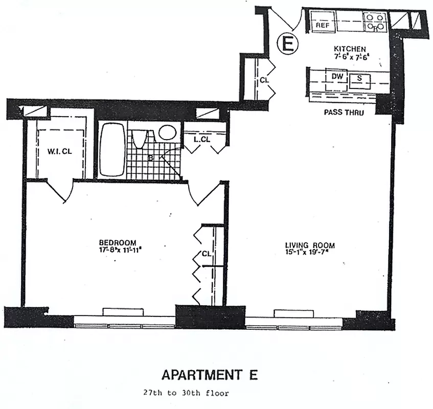 Floorplan for 30 West 61st Street, 29E