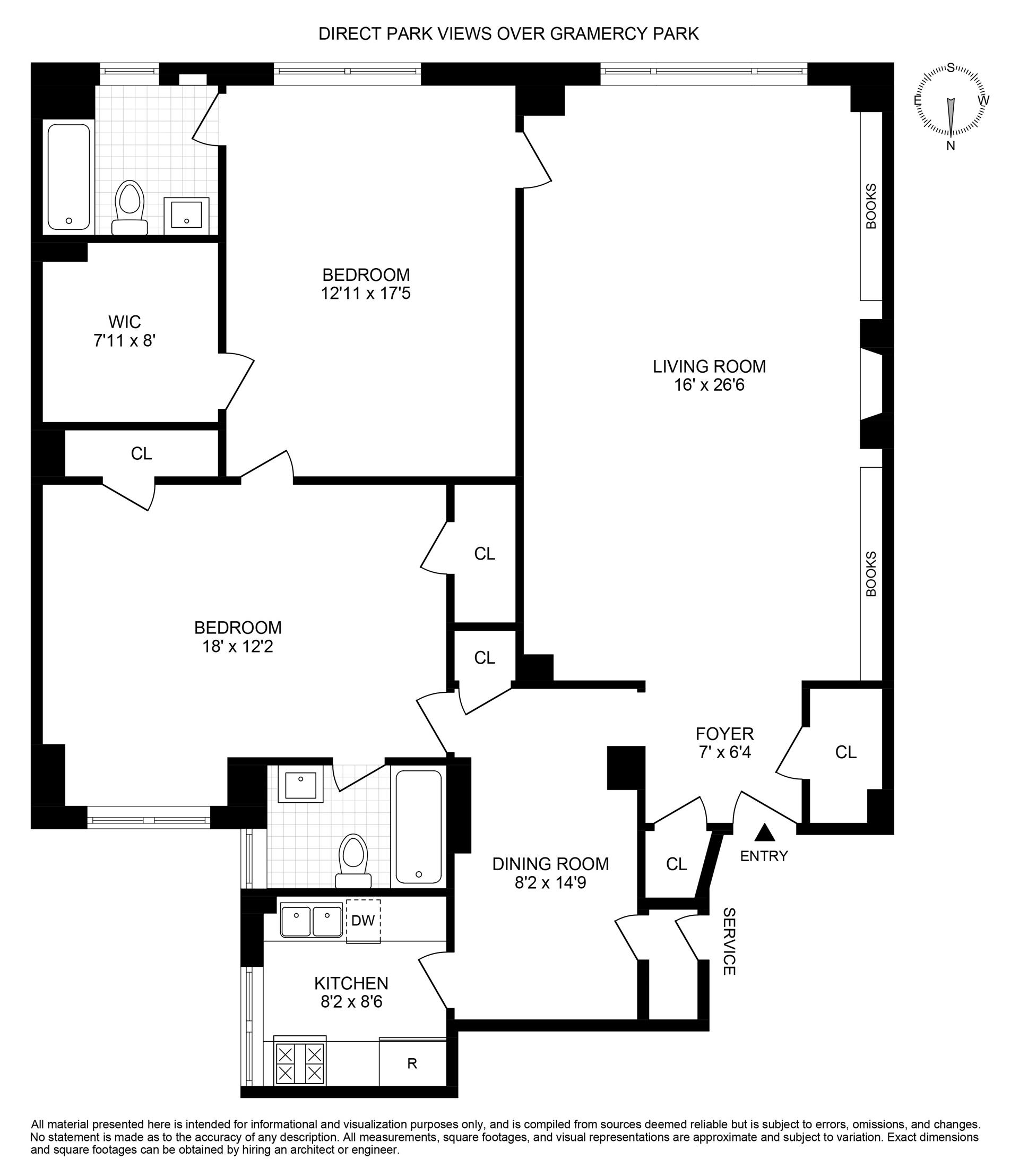 Floorplan for 45 Gramercy Park, 4B