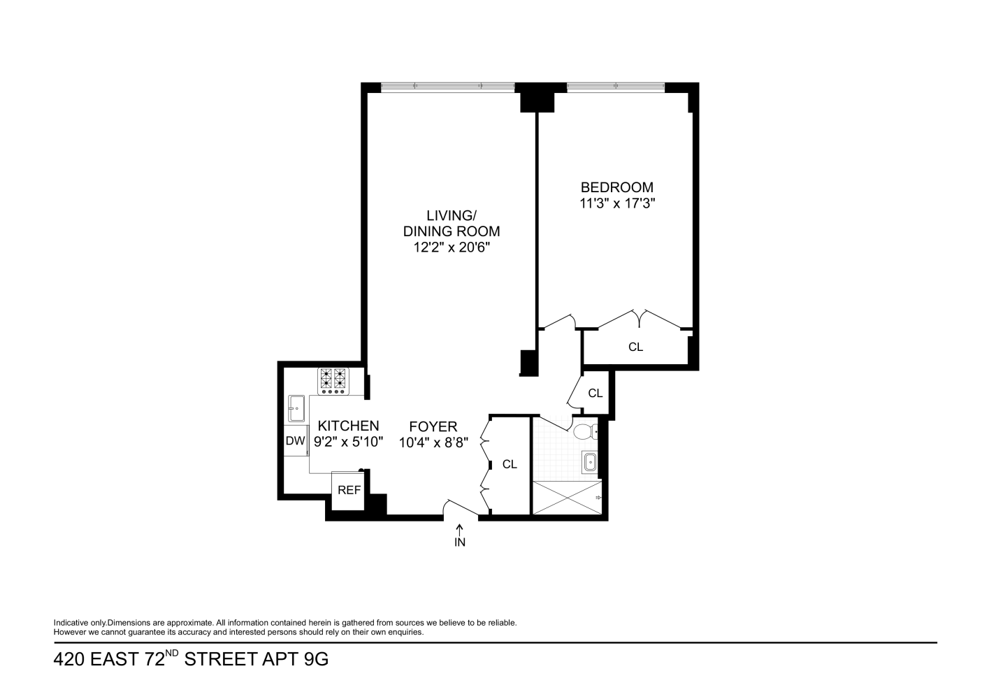 Floorplan for 420 East 72nd Street, 9G