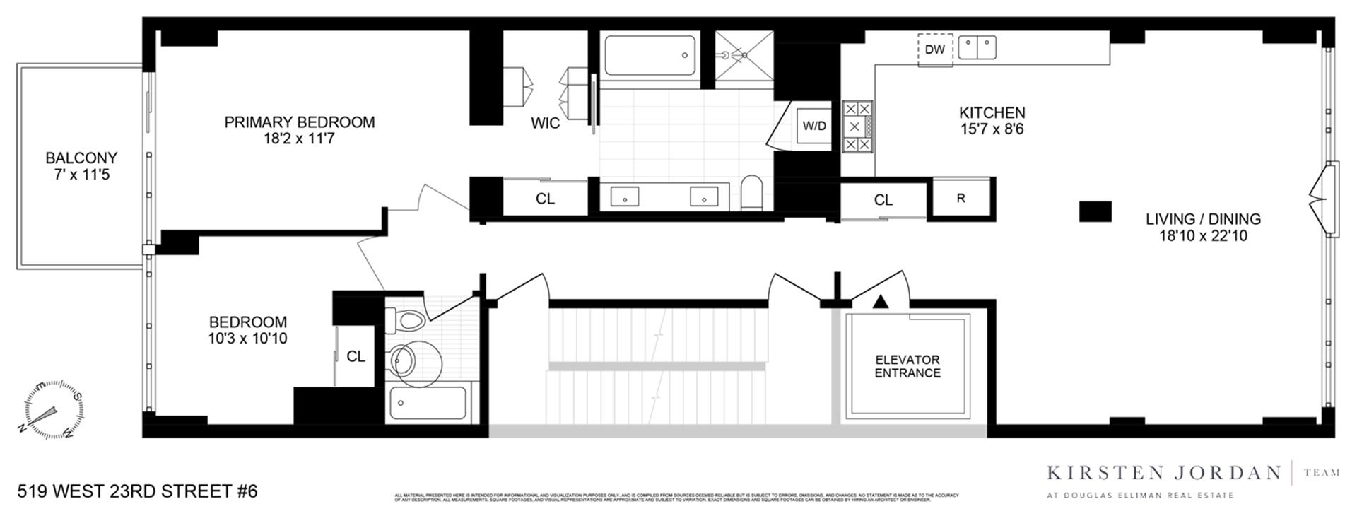 Floorplan for 519 West 23rd Street, 6
