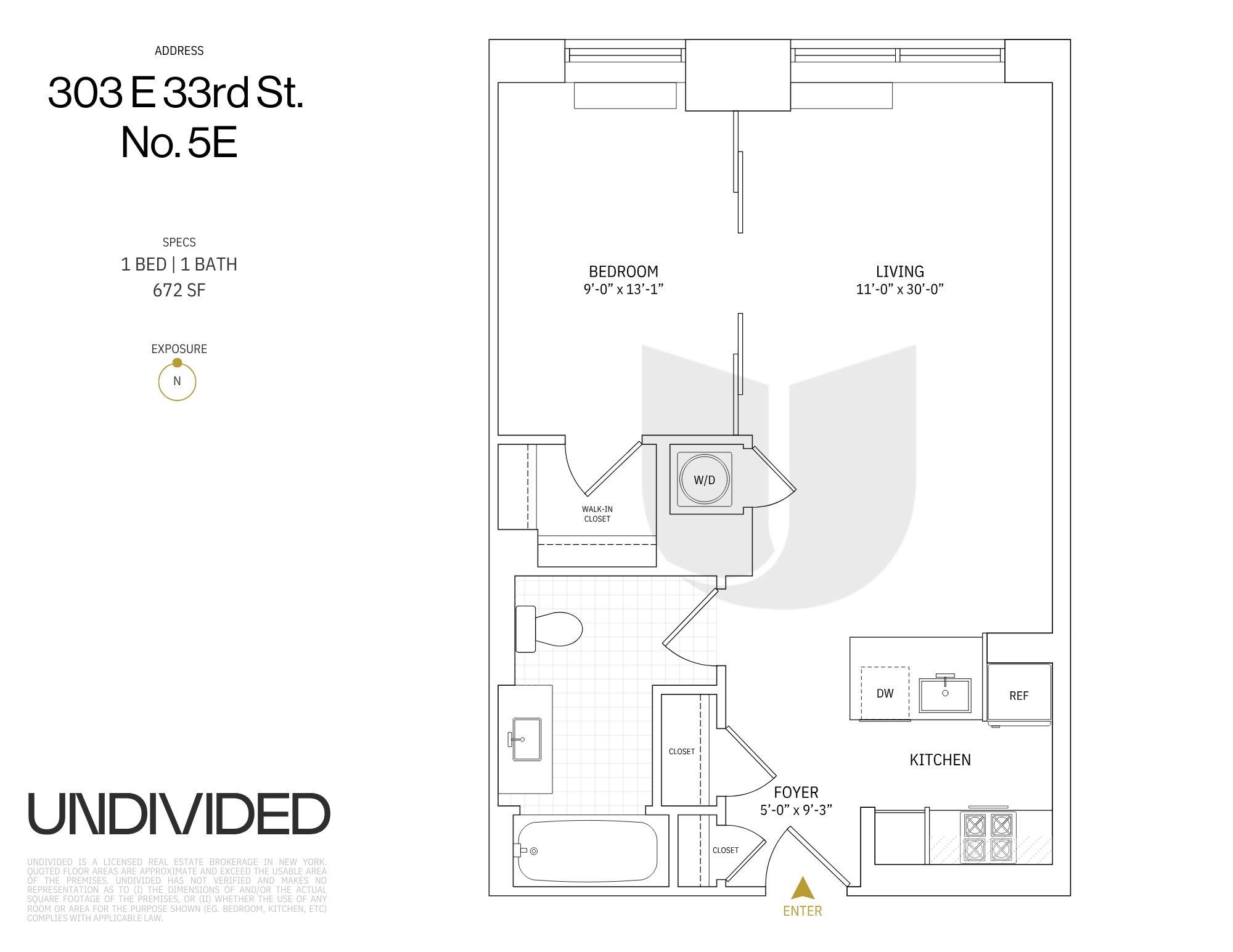 Floorplan for 303 East 33rd Street, 5-E