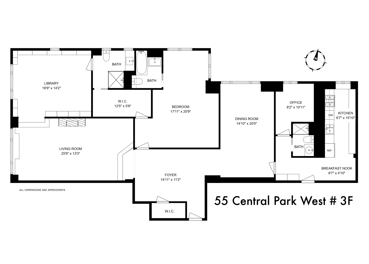 Floorplan for 55 Central Park, 3F