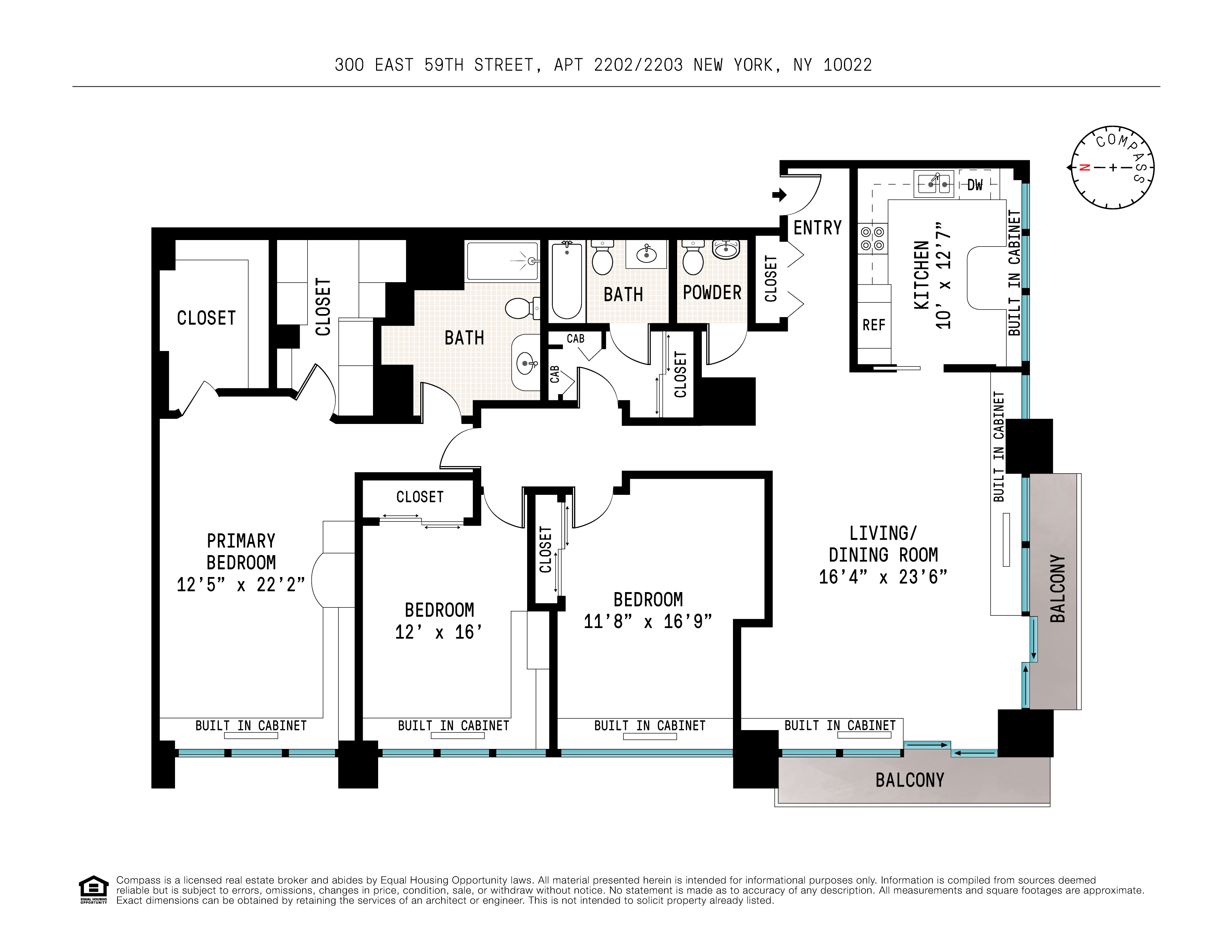 Floorplan for 300 East 59th Street, 2202/2203