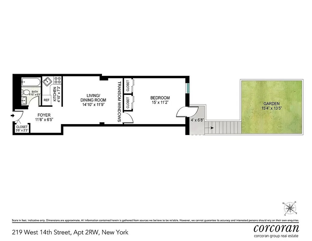 Floorplan for 219 West 14th Street, 2RW