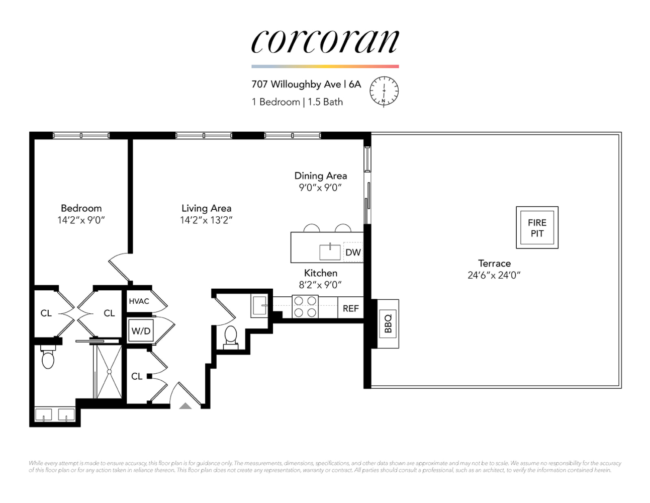 Floorplan for 707 Willoughby Avenue, 6A