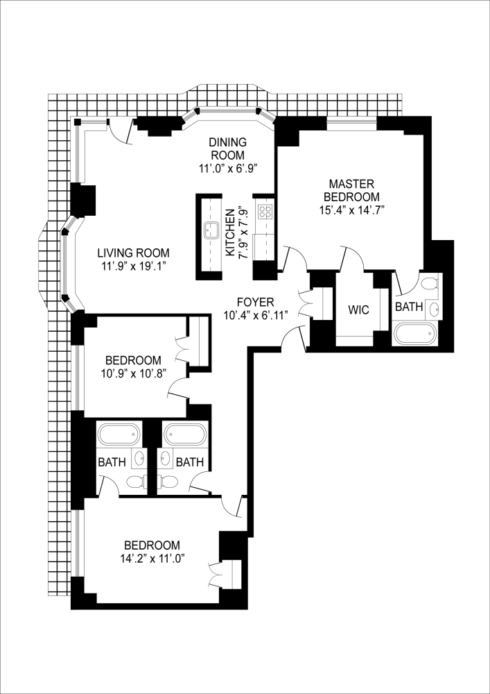 Floorplan for 400 East 90th Street, 21B