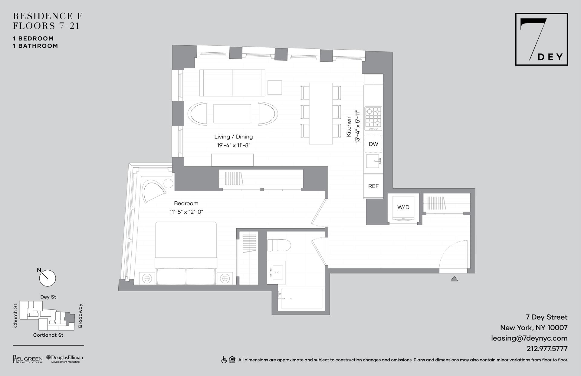 Floorplan for 7 Dey Street, 11F