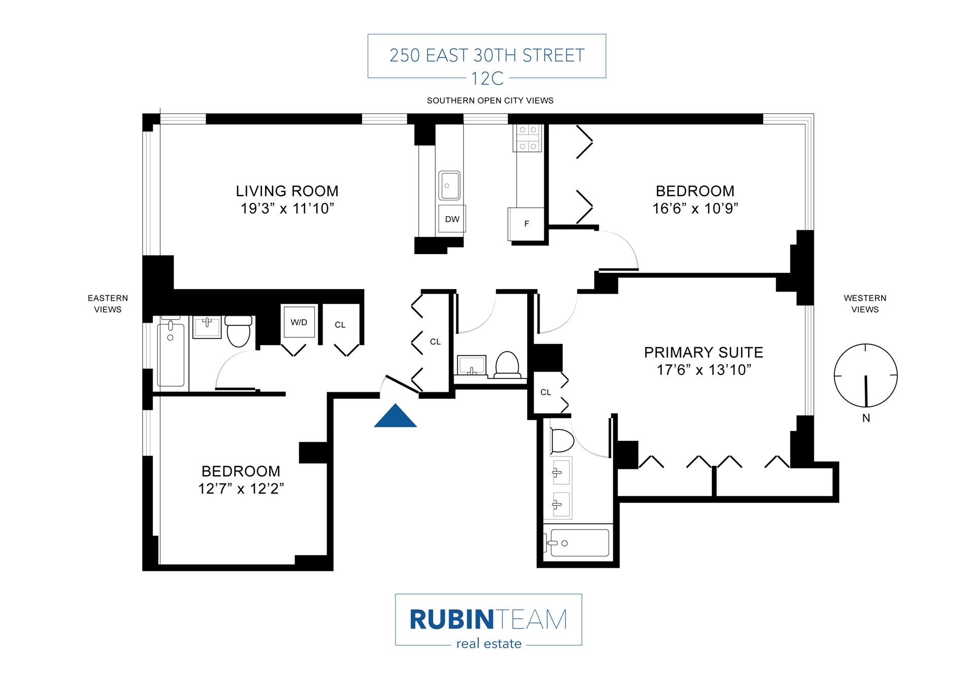 Floorplan for 250 East 30th Street, 12C