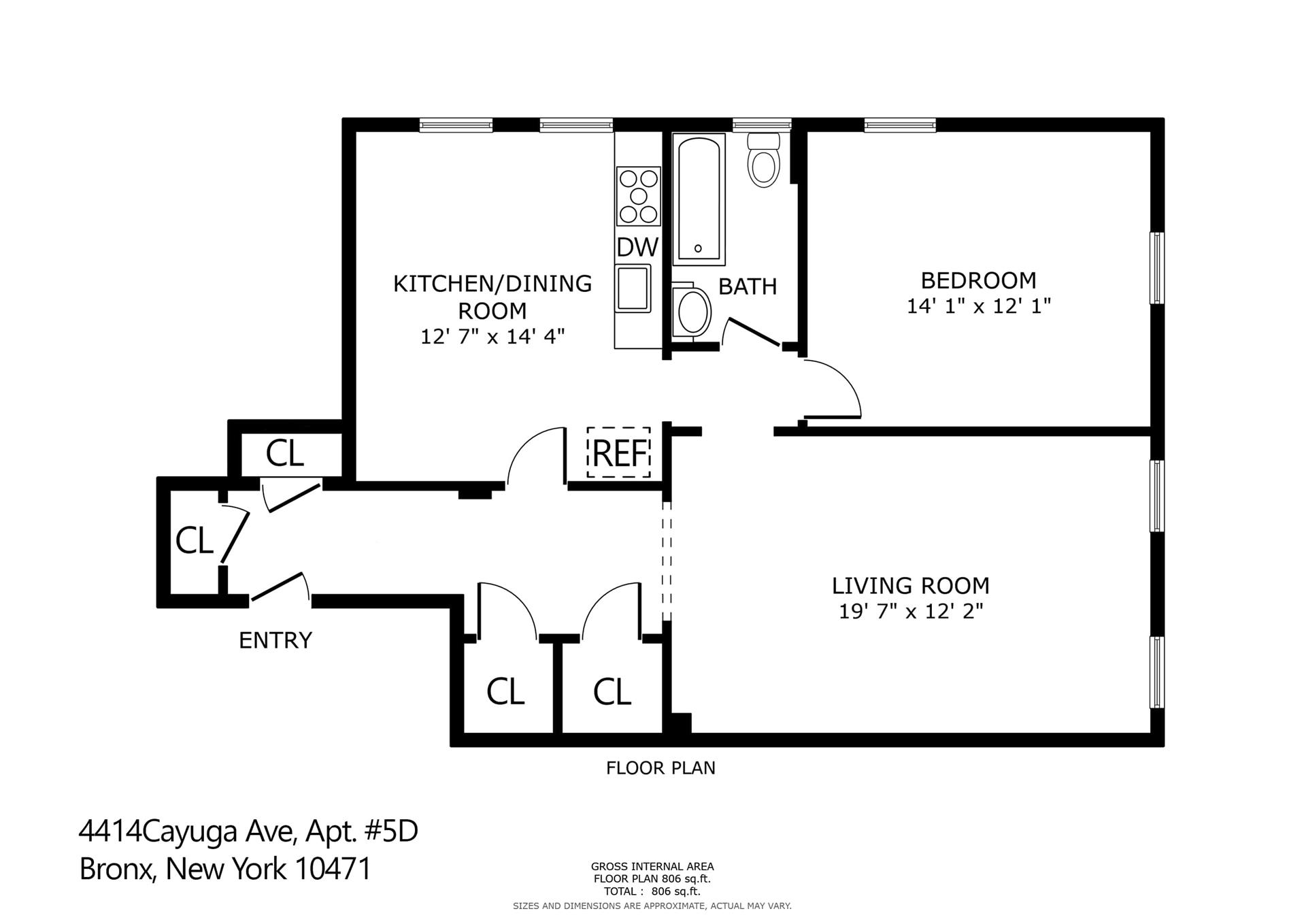 Floorplan for 4414 Cayuga Avenue, 5D
