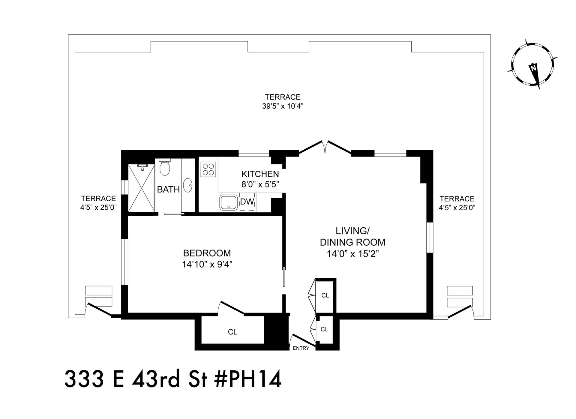 Floorplan for 333 East 43rd Street, PH14