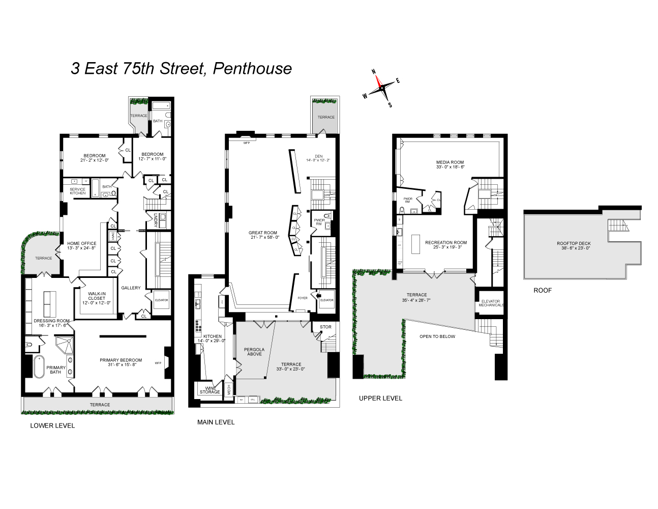 Floorplan for 3 East 75th Street, PH