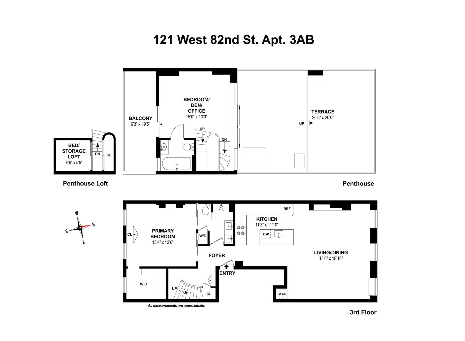 Floorplan for 121 West 82nd Street, 3AB