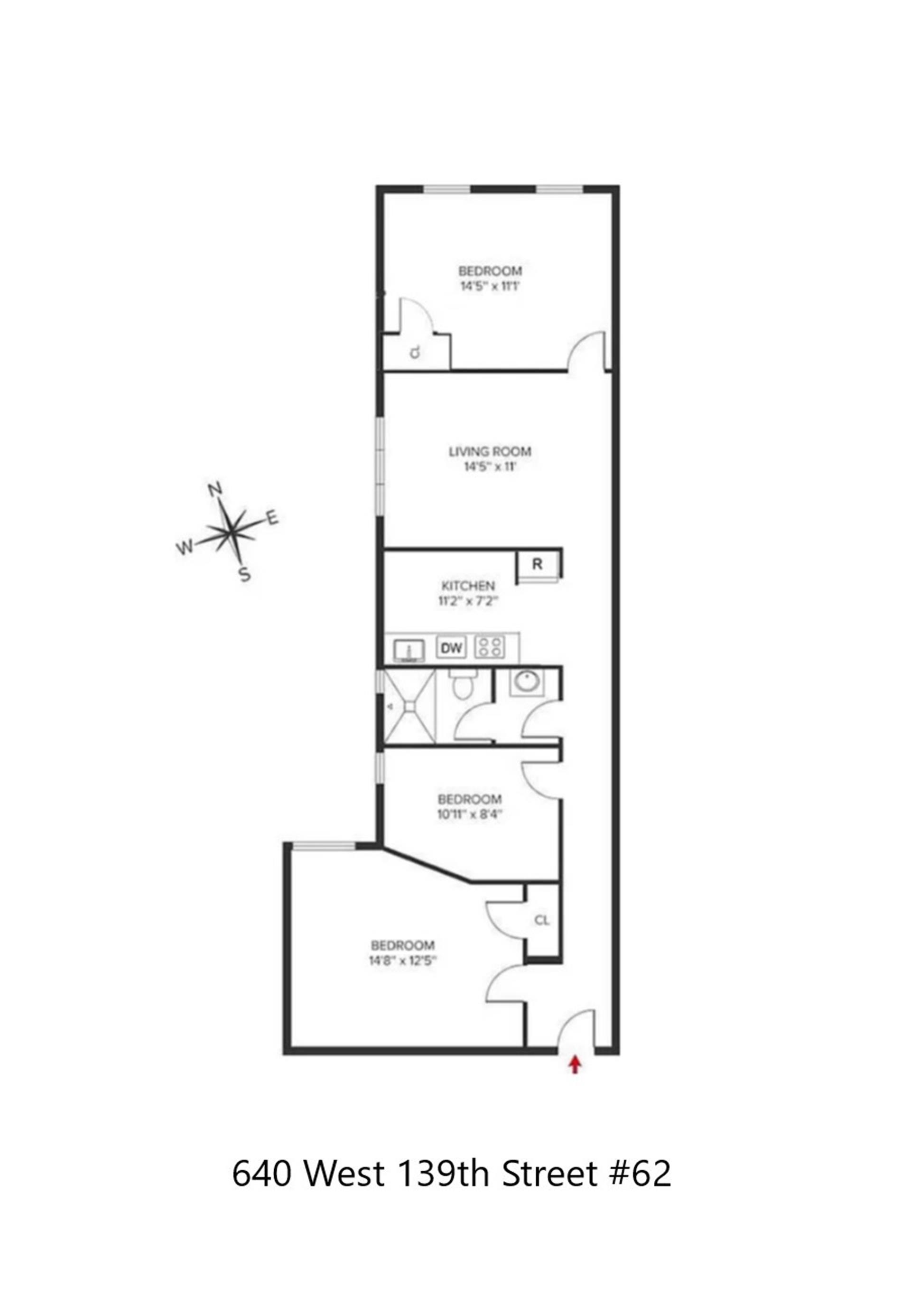 Floorplan for 640 West 139th Street, 62