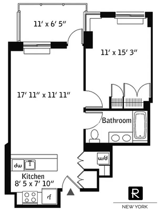 Floorplan for 330 East 109th Street, 6-D