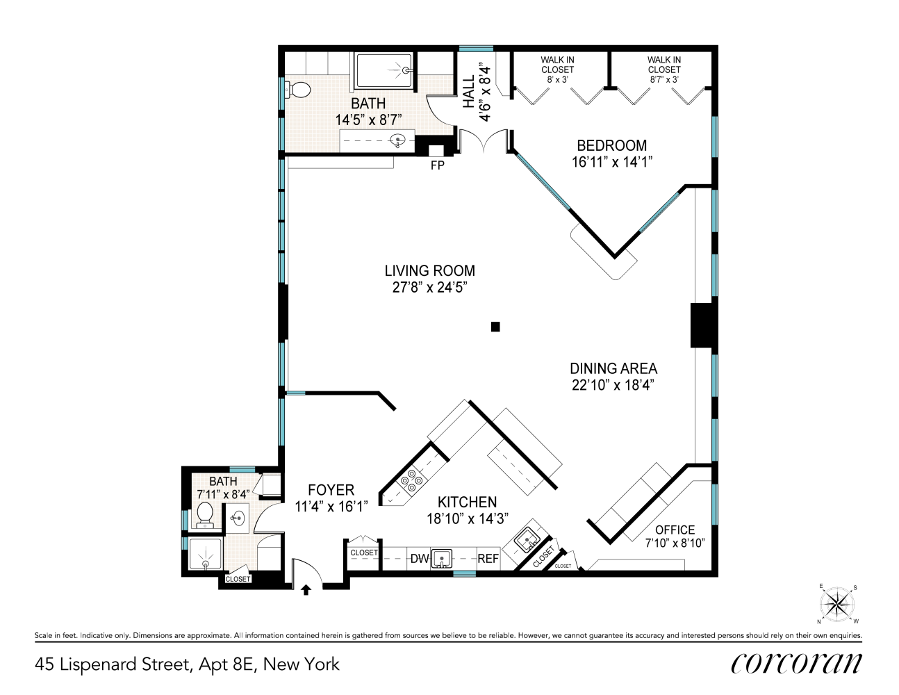 Floorplan for 45 Lispenard Street, 8E