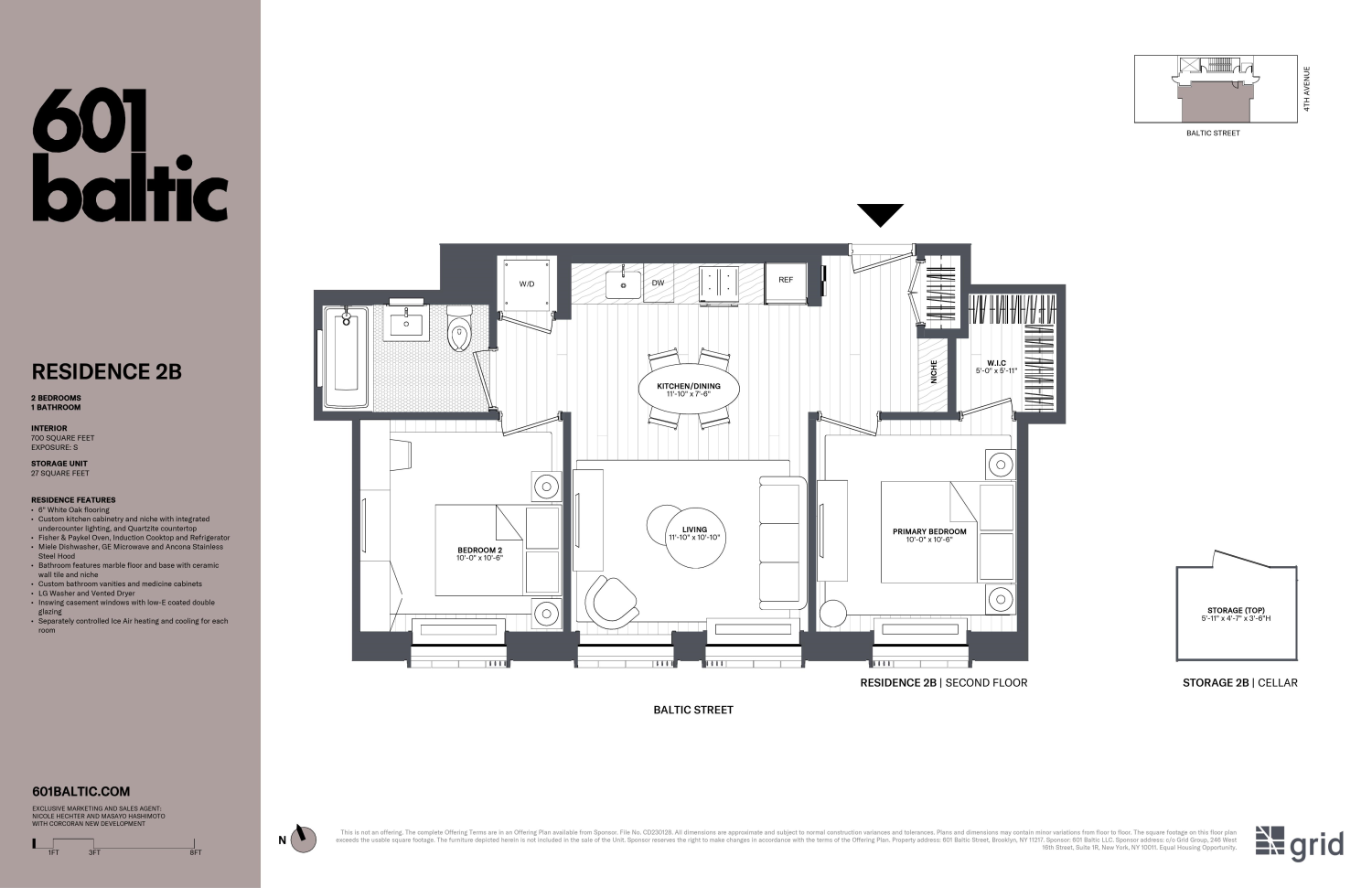 Floorplan for 601 Baltic Street, 2B
