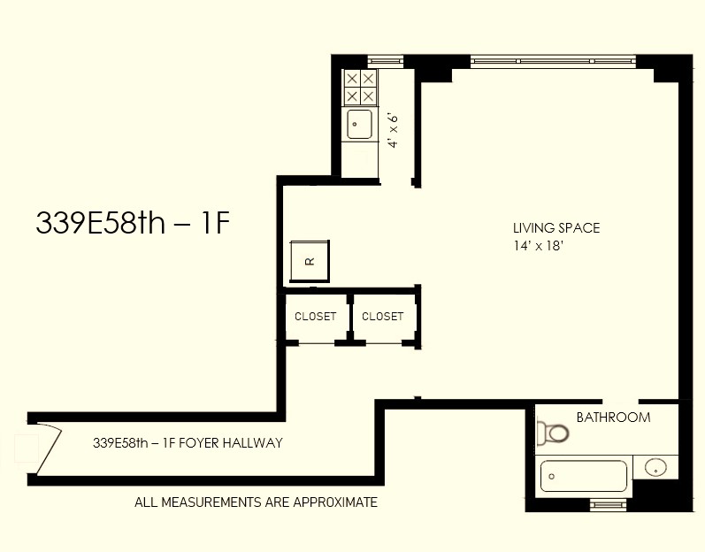 Floorplan for 339 East 58th Street, 1F