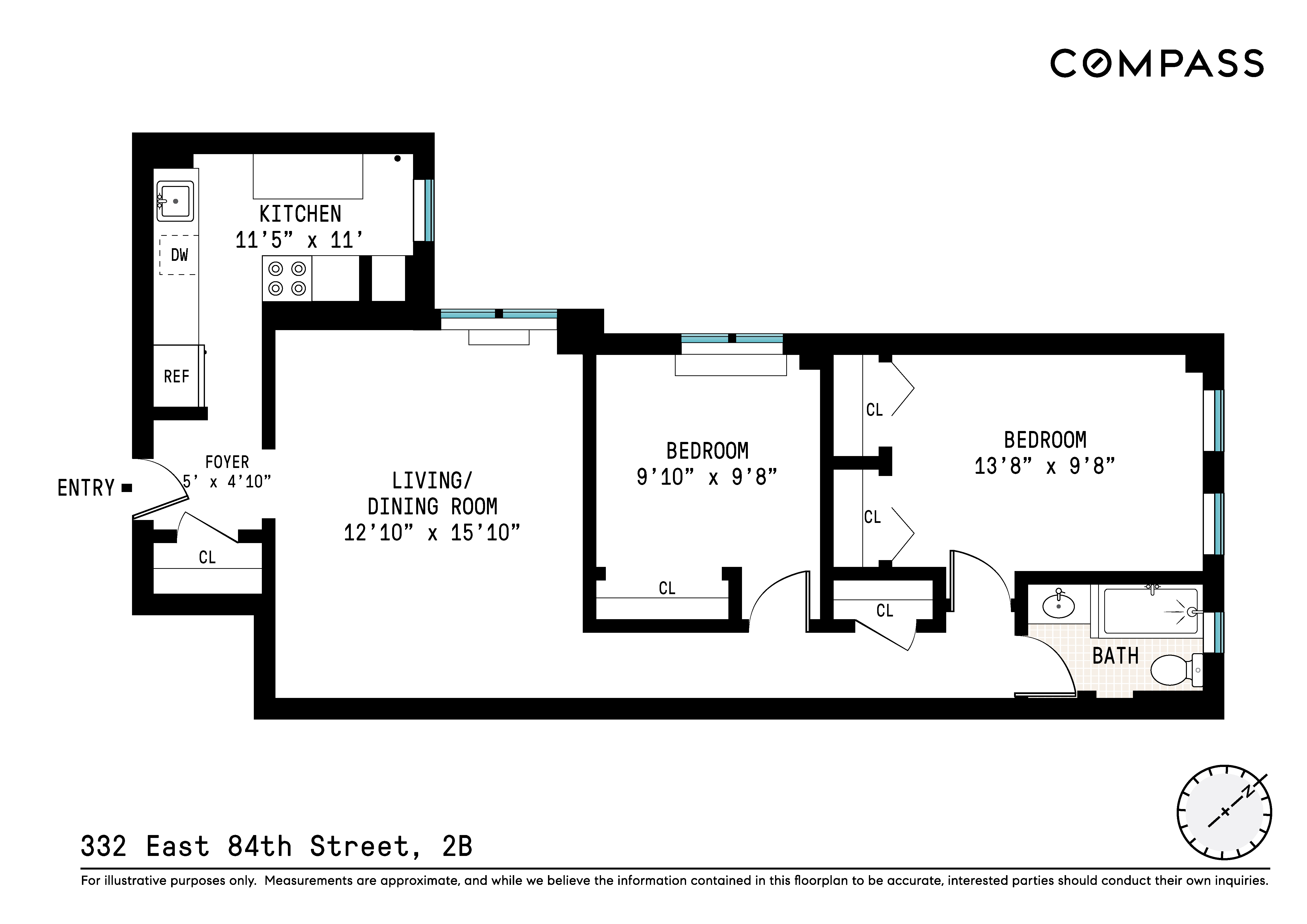 Floorplan for 332 East 84th Street, 2B