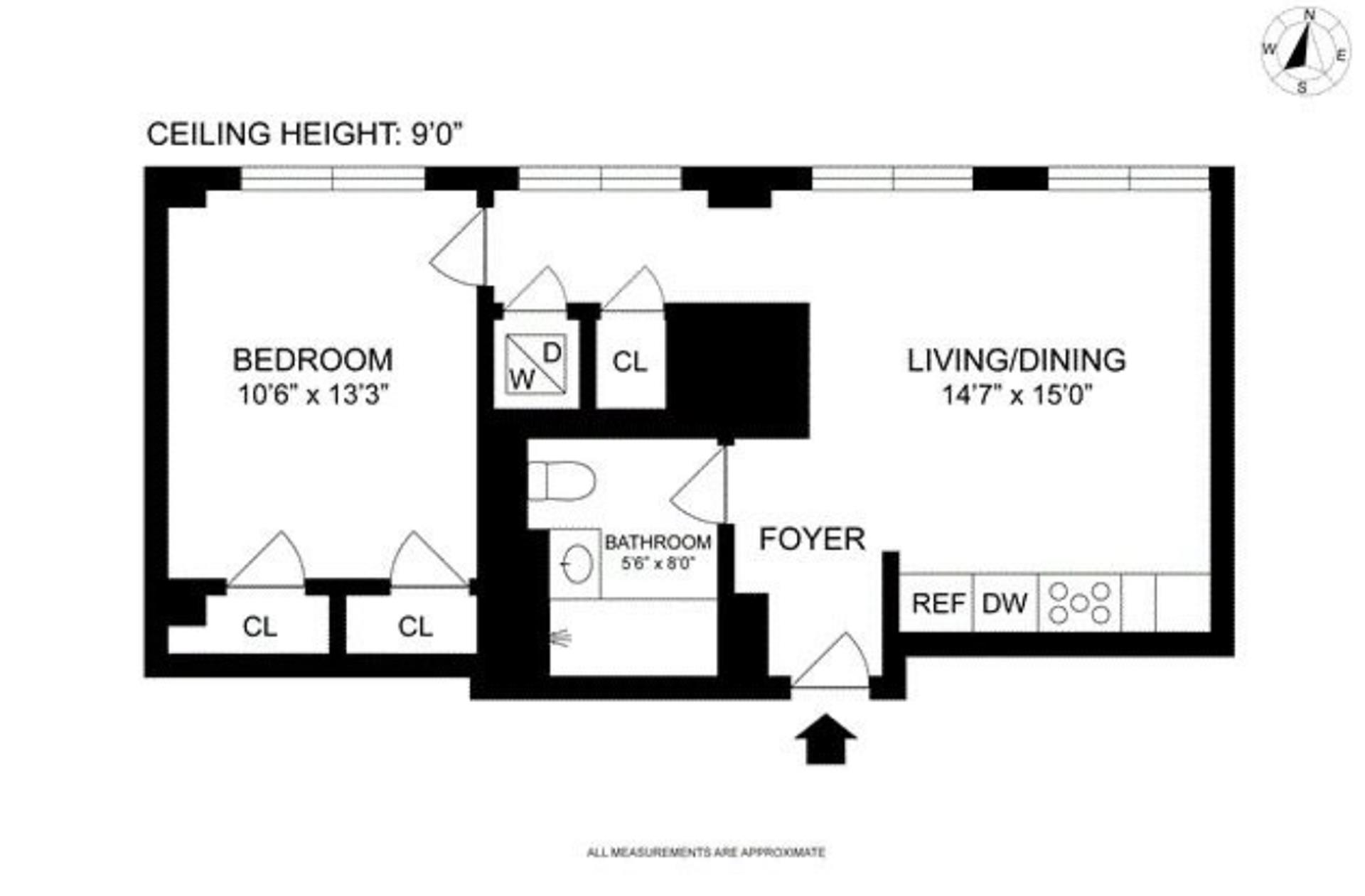 Floorplan for 432 West 52nd Street, 5G