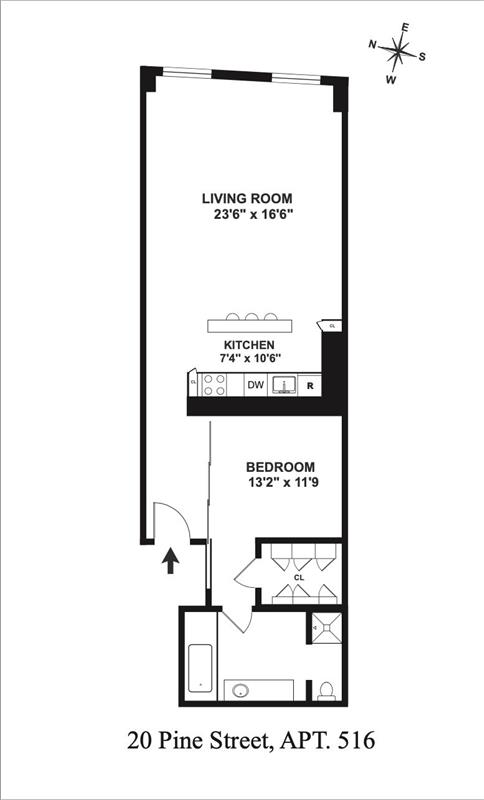 Floorplan for 20 Pine Street, 516