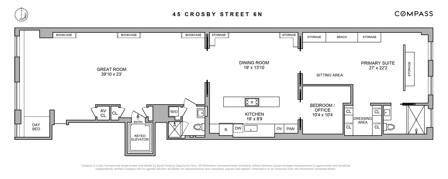 Floorplan for 45 Crosby Street, 6N