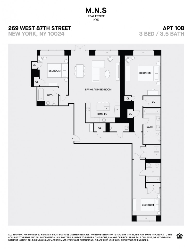 Floorplan for 269 West 87th Street, 10-B