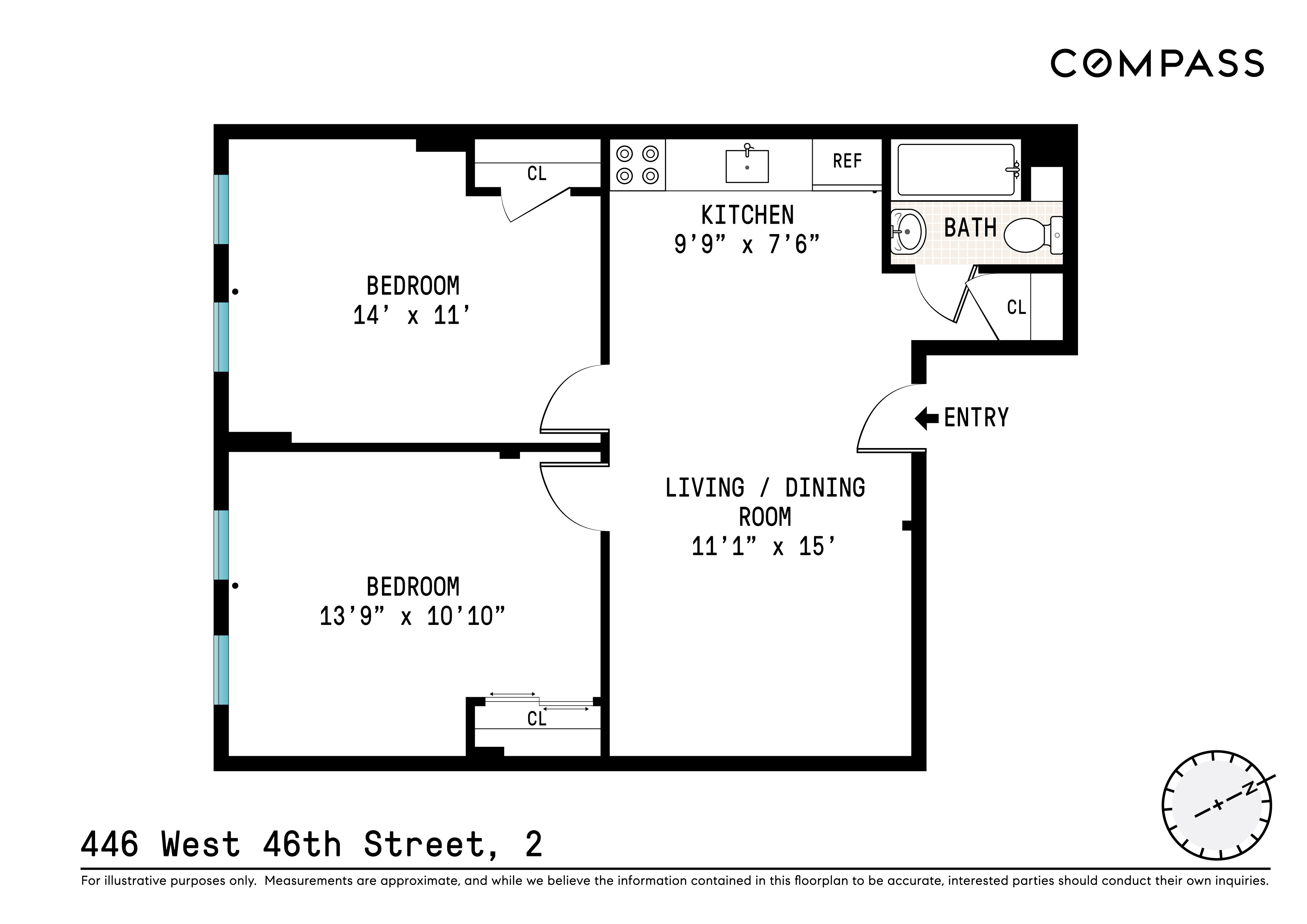 Floorplan for 446 West 46th Street, 2