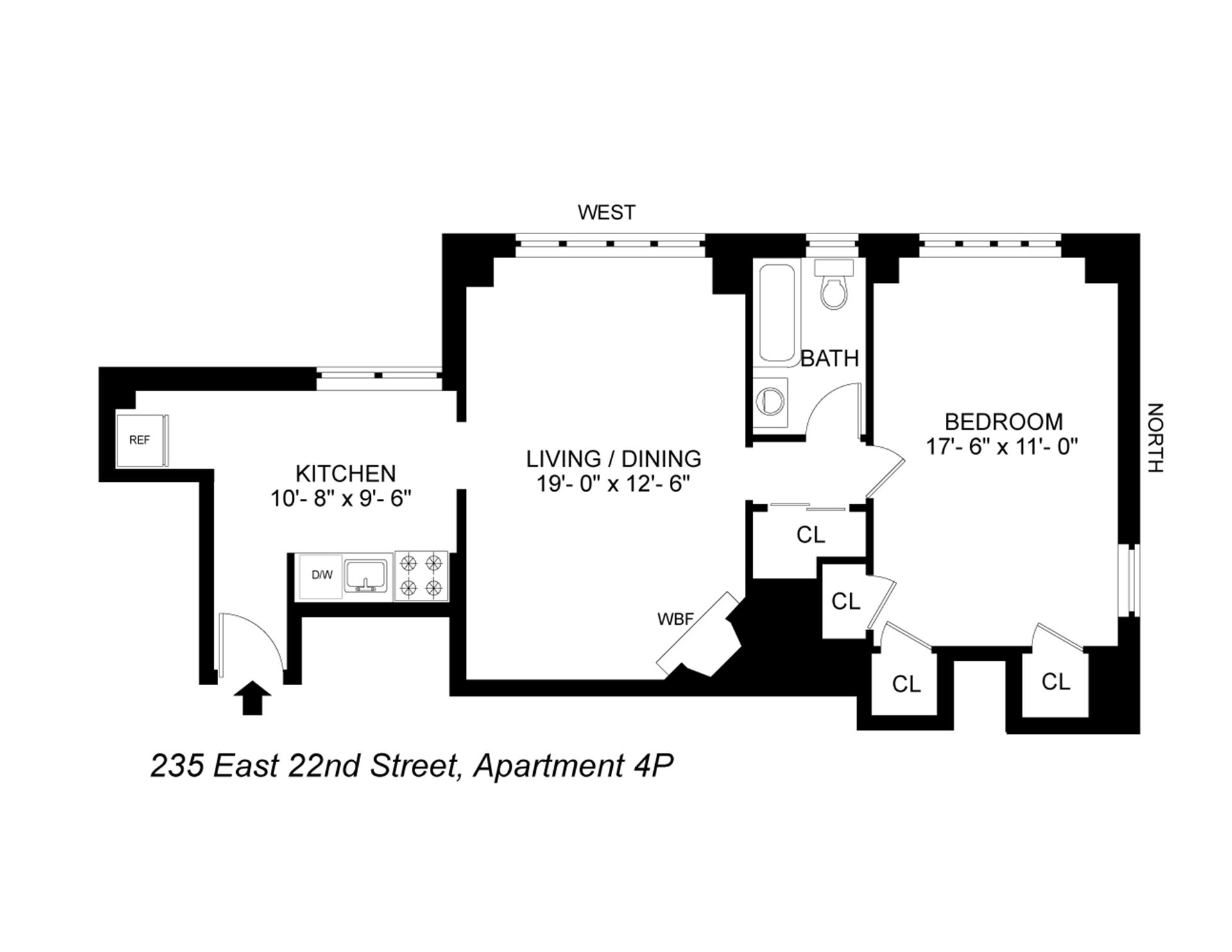 Floorplan for 235 East 22nd Street, 4P