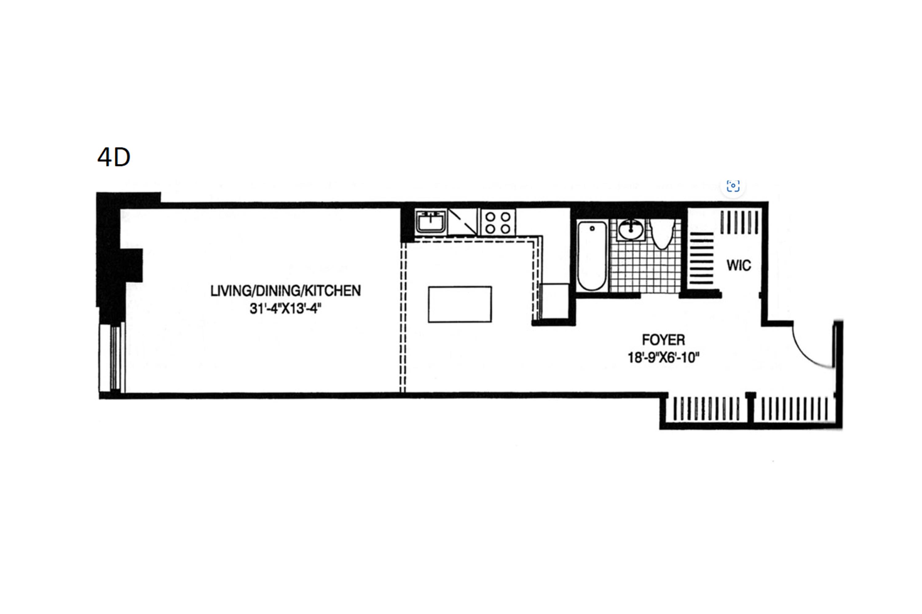 Floorplan for 20 West Street, 4-D