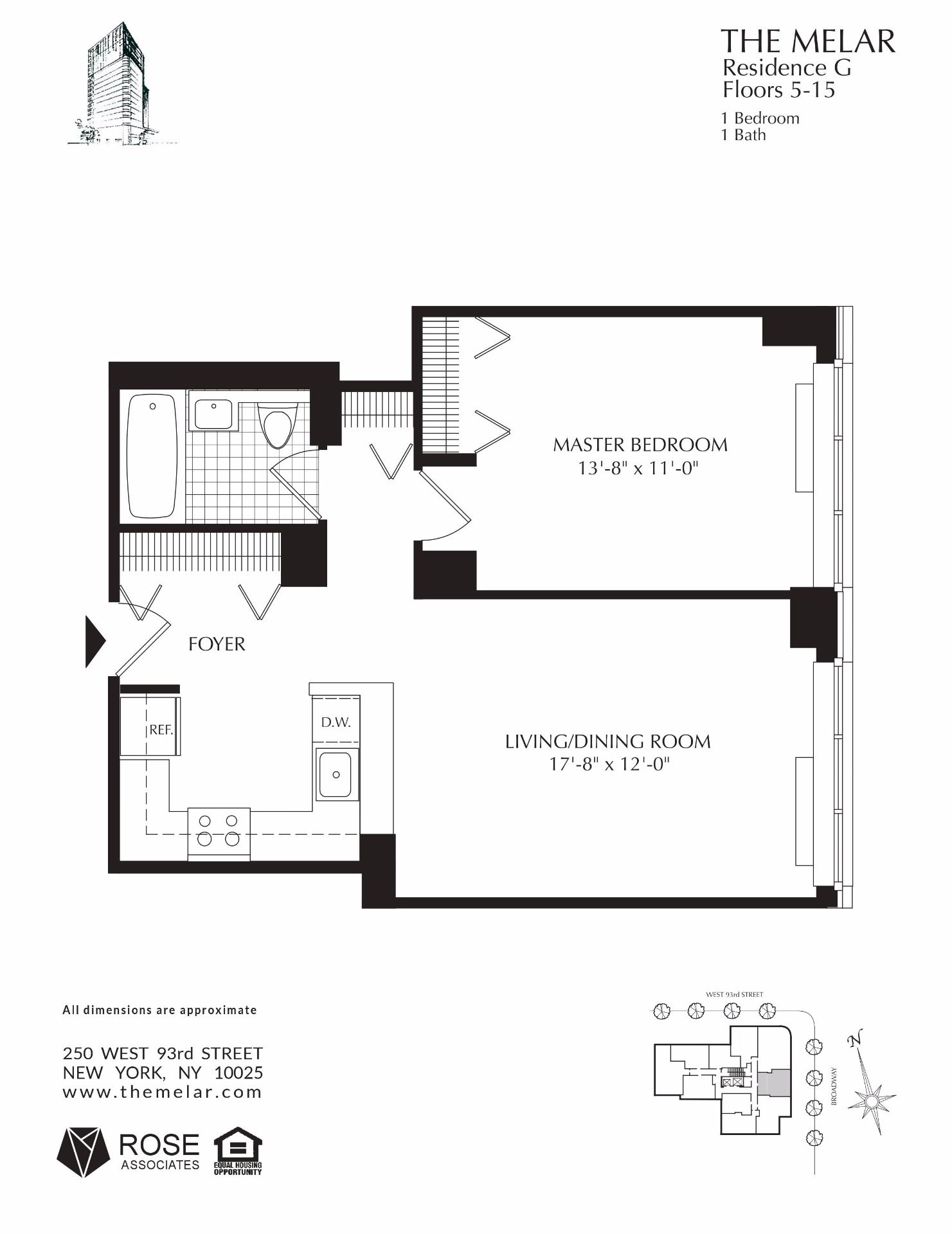 Floorplan for 250 West 93rd Street, 8-G