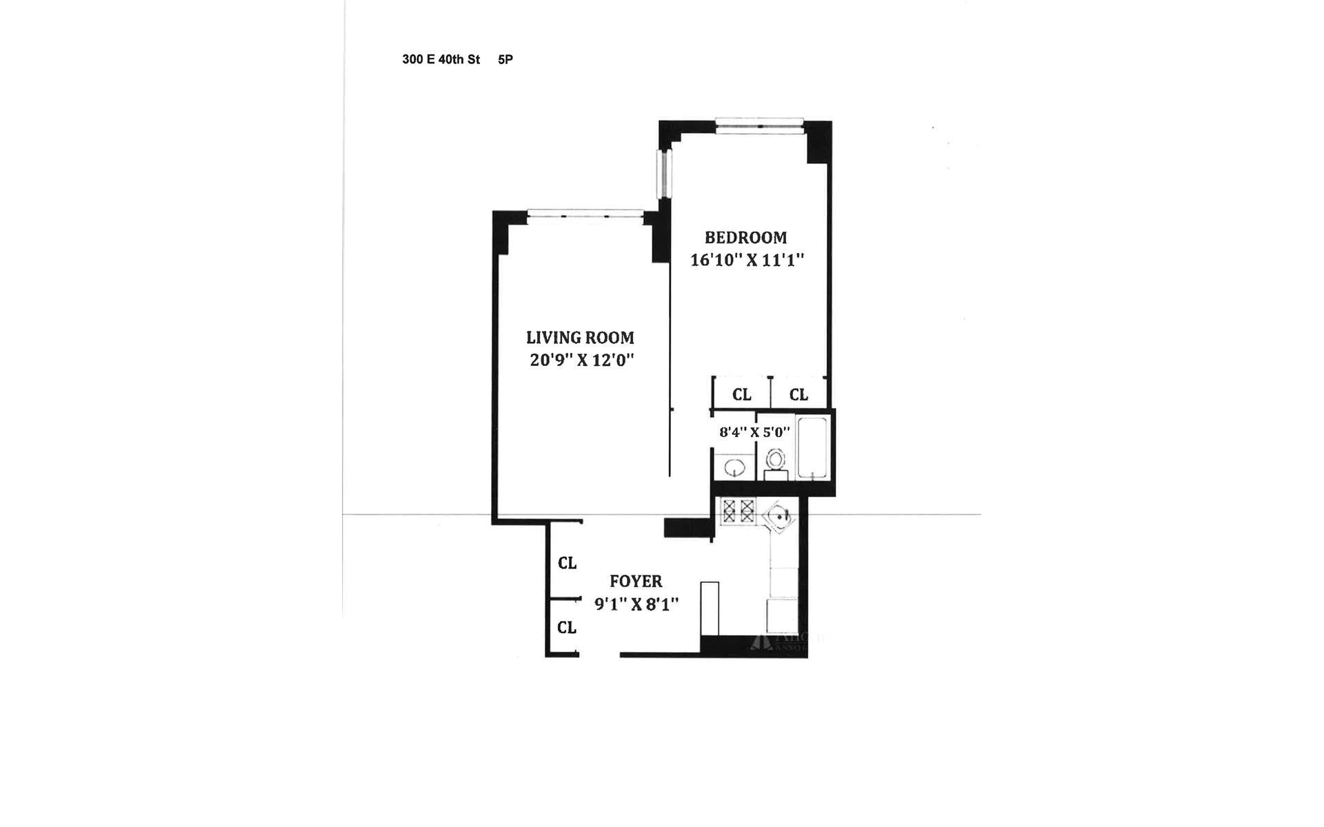 Floorplan for 300 East 40th Street, 5P