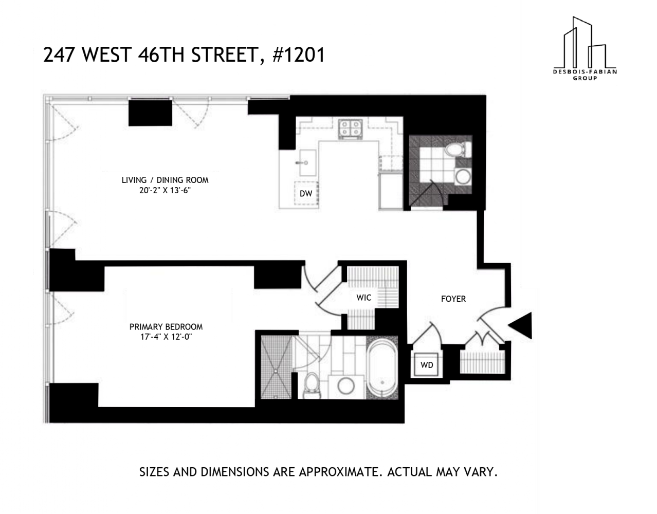 Floorplan for 247 West 46th Street, 1201
