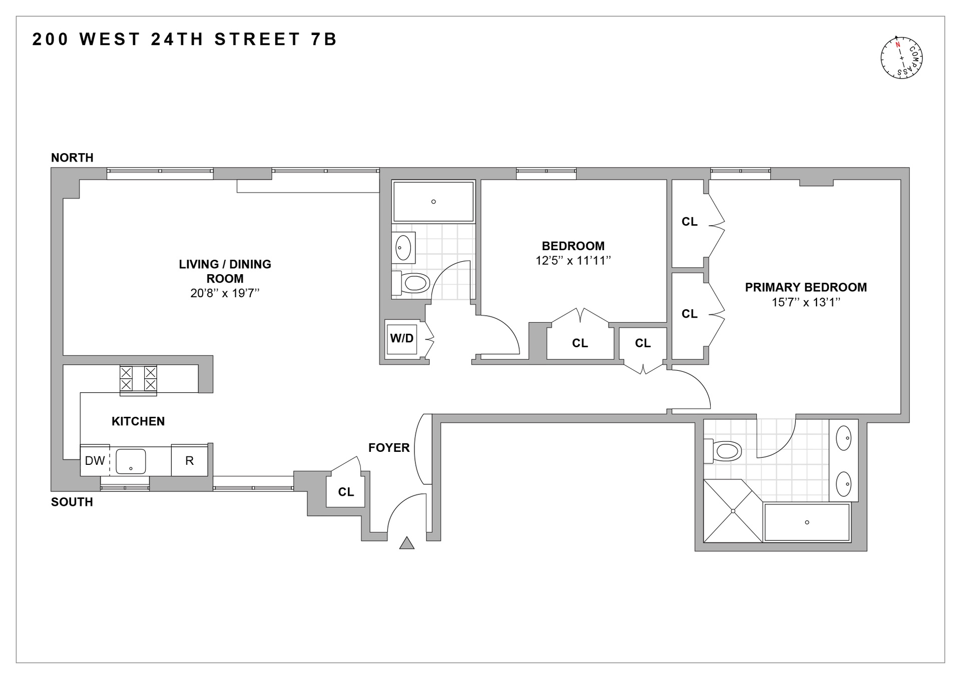 Floorplan for 200 West 24th Street, 7B