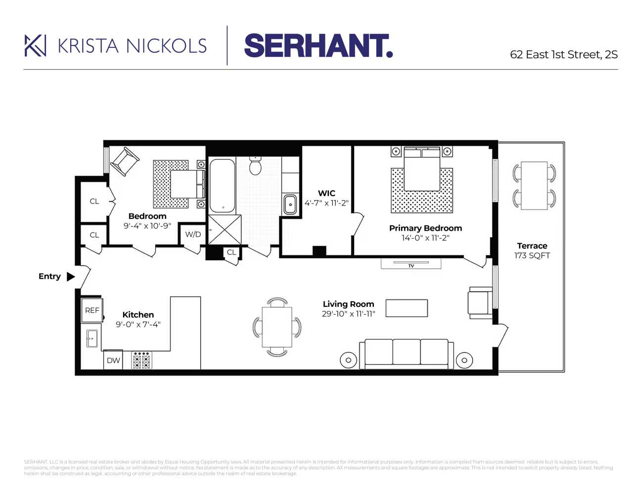 Floorplan for 62 East 1st Street, 2S