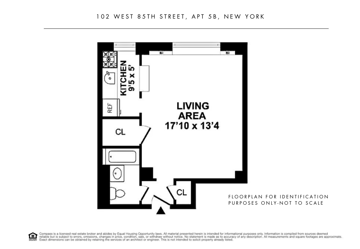 Floorplan for 102 West 85th Street, 5B