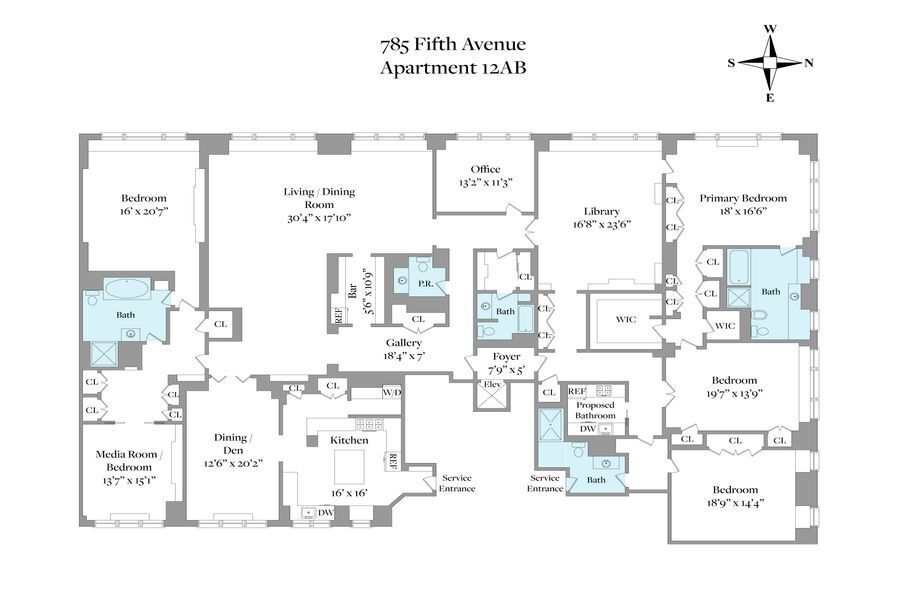 785 Fifth Avenue, New York, NY 10022, 5 Bedrooms Bedrooms, 10 Rooms Rooms,5 BathroomsBathrooms,Residential,For Sale,Parc V,Fifth,PRCH-7753435