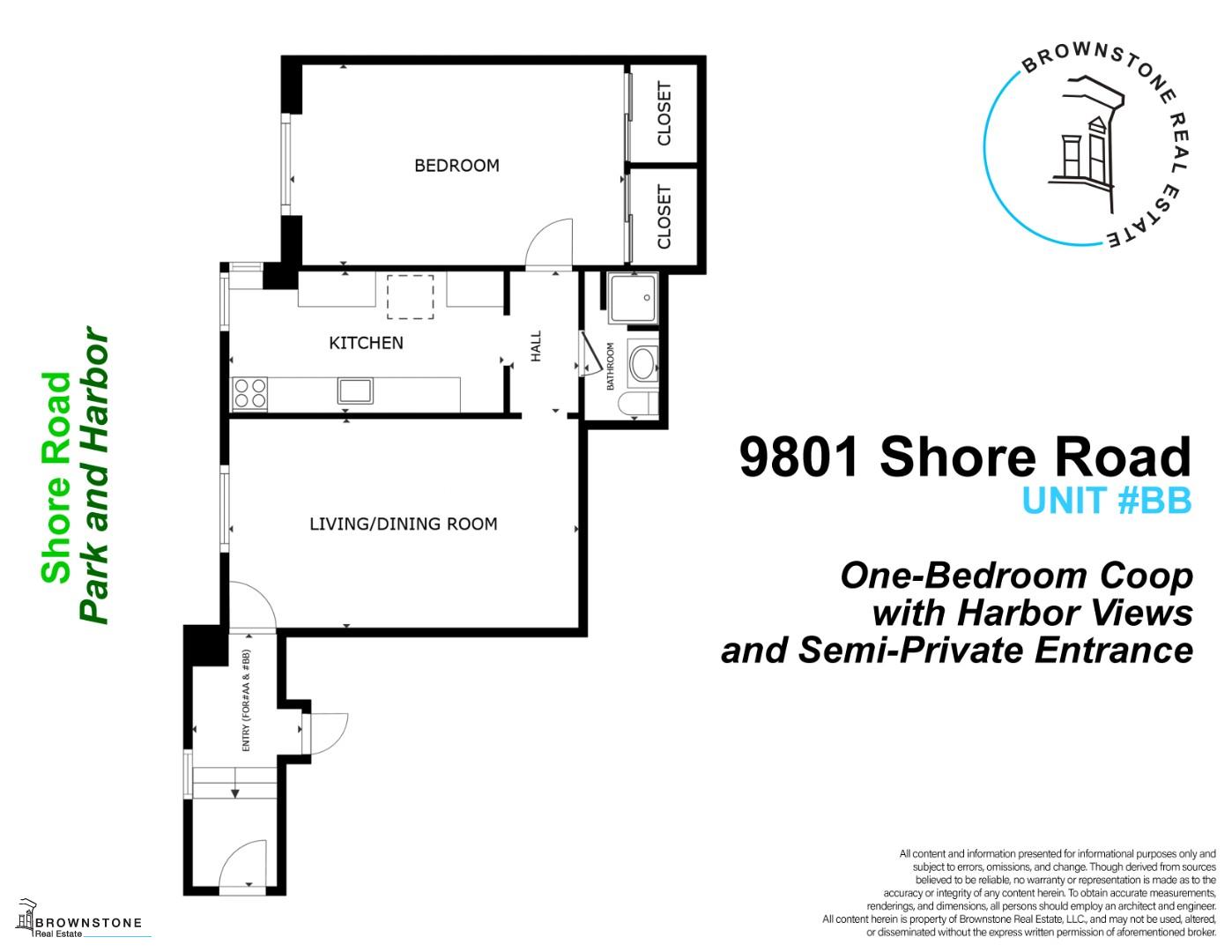 9801 Shore Road, New York, NY 11209, 1 Bedroom Bedrooms, 3 Rooms Rooms,1 BathroomBathrooms,Residential,For Sale,Shore,RLMX-98967