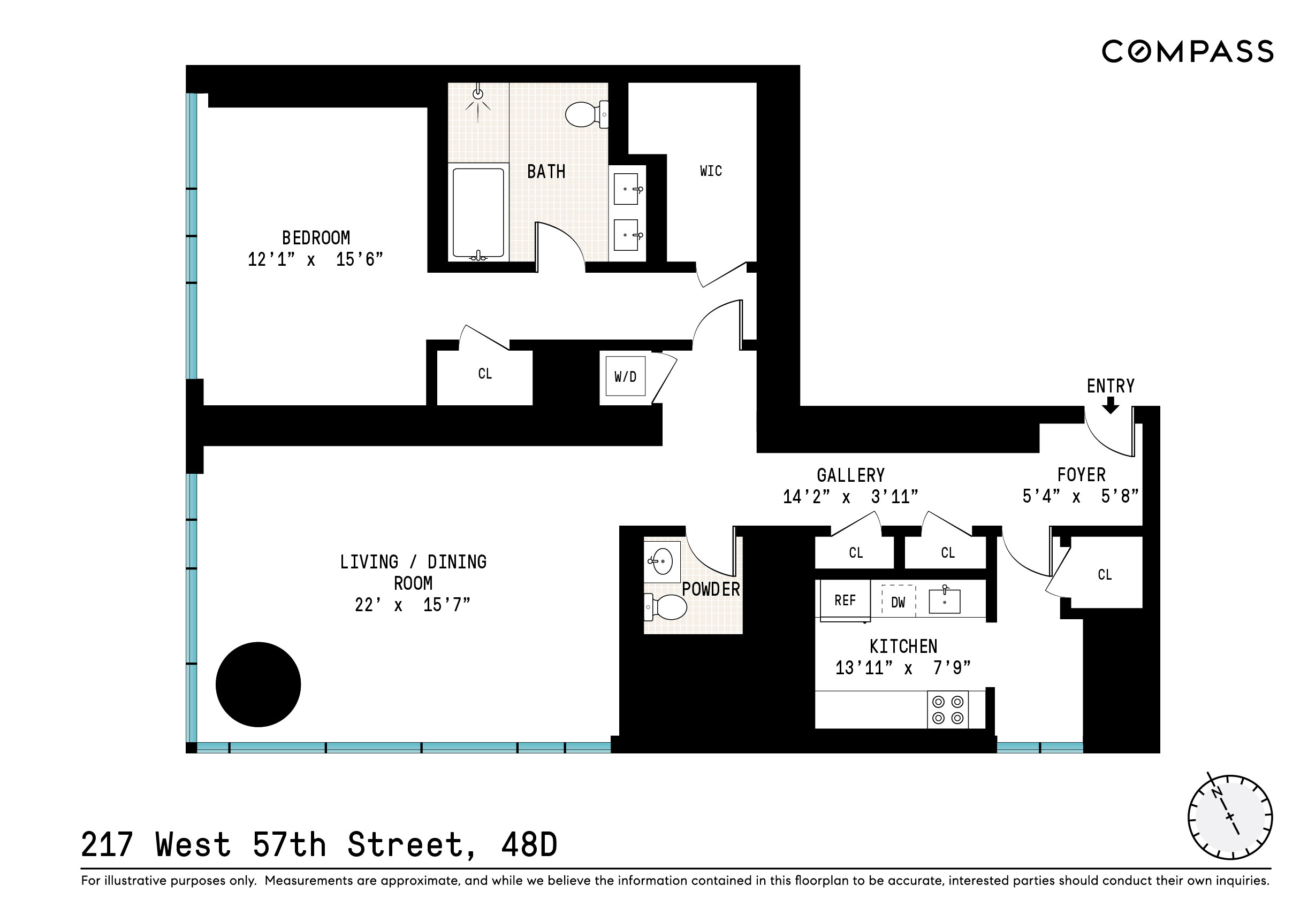 Floorplan for 217 West 57th Street, 48D
