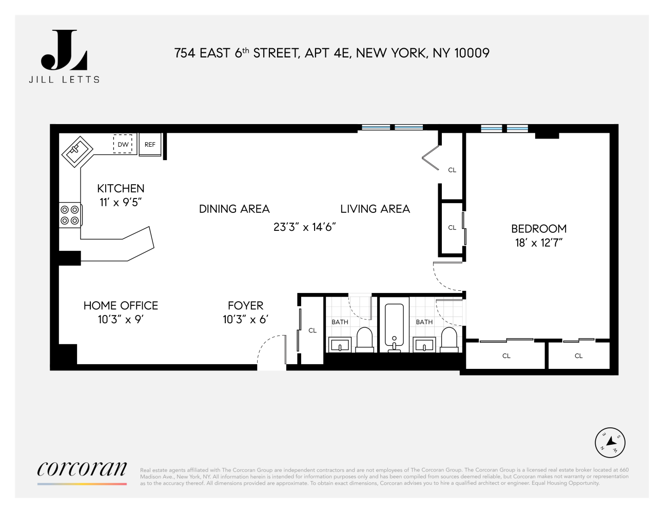 Floorplan for 754 East 6th Street, 4E
