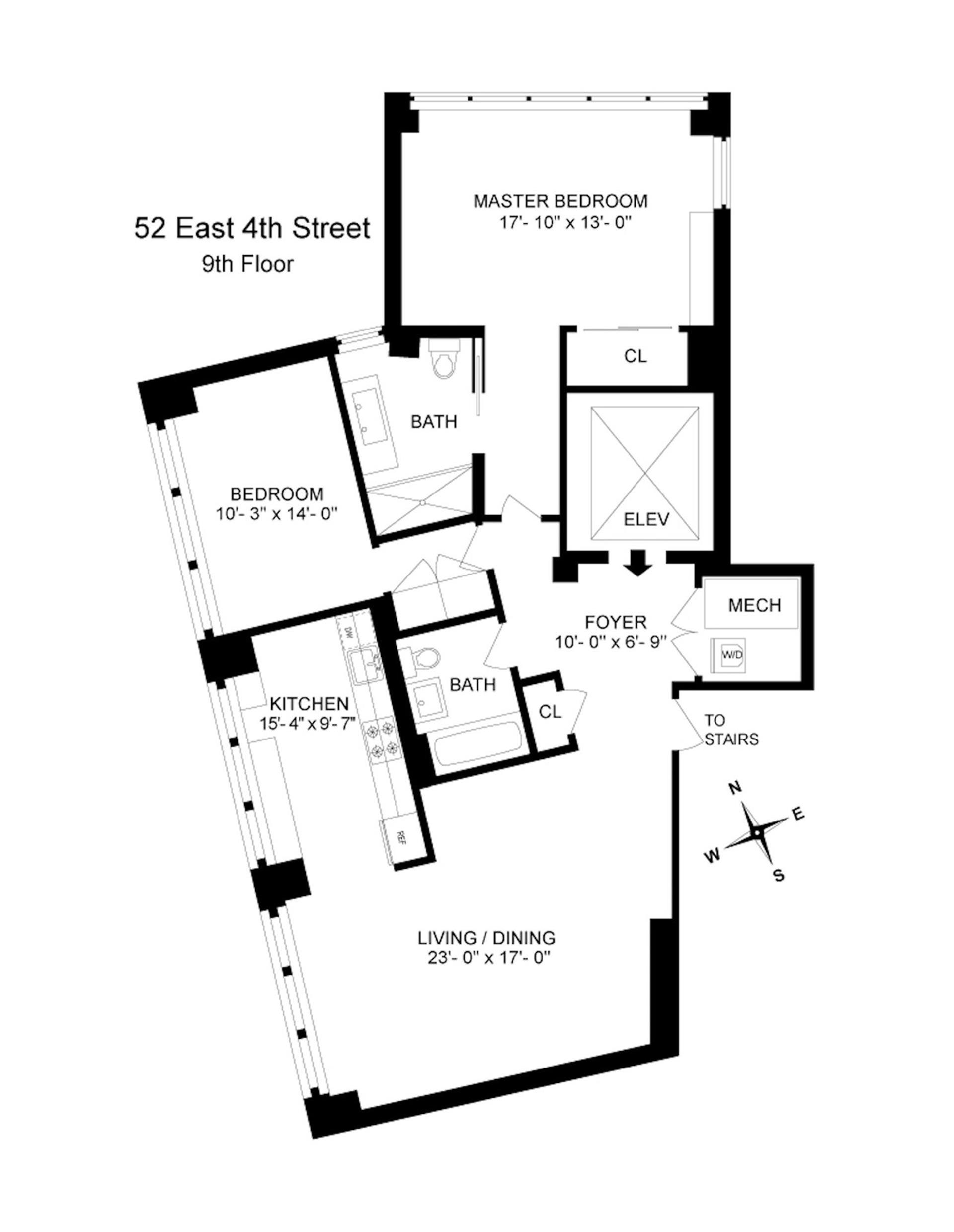 Floorplan for 52 East 4th Street, 9